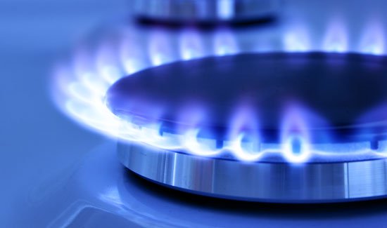 Gas hob burning showing signs of carbon monoxide